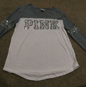Victoria secret gray sequenced long sleeve shirt